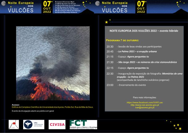 Noite Europeia dos Vulcões, 7 de outubro de 2022, Universidade dos Açores